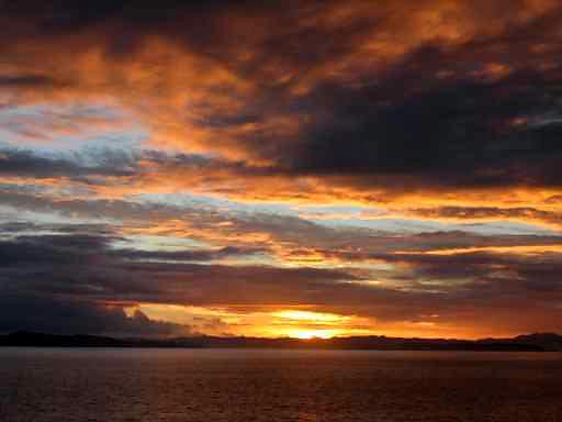 coucher de soleil en Nouvelle Zélande