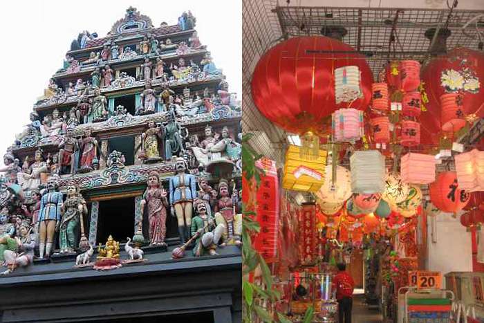 quartier chinois et temple indou Singapour